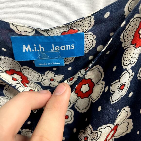 M.I.H JEANS Elodie All in One Jumpsuit 70s Floral Print Cold Shoulder Size M - Picture 6 of 9